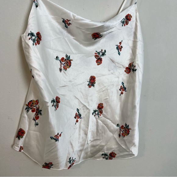 NWT VINCE- Silk Ikat Floral Draped Camisole Career Work White - Picture 4 of 9